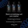 Formula F=kx - Curly Hair Products For Men - 3-Step System For Curly & Kinky Hair - Curly Hair Shampoo And Conditioner Set with Hydrating Curl Cream - Sulfate Free - Ocean sent - 8oz Each