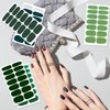 SILPECWEE 20 Sheets Green Nail Polish Strips Spring Nail Wraps for Women Self Adhesive Nail Stickers Nail Strips Real Nail Polish Stick on Nails with 1pc Nail File