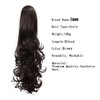 Liasun 20" 190g Curly Claw Clip Ponytail Hair Extension, Synthetic Hairpiece Long Curled Wavy Pony Tail Extension for Women Girls (Dark Brown)