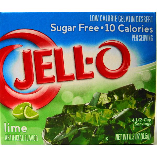 Jell-O Lime Flavor Sugar Free Gelatin (4 Pack)