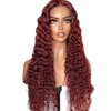 #33 Reddish Brown Water Wave Lace Front Wigs Human Hair 12 Inch 4X1 Hd Transparent Lace Closure Wig Pre Plucked With Baby Hair Glueless Brazilian Virgin Hair Chestnut Brown Wig For Black Women