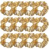 12 Pcs Faux Leather Jacket Cheer Hair Scrunchies For Thick Hair School Performance Scrunchy Sports Ponytail Holder Wrist for Girls Cosplay Show (Gold)