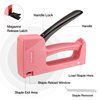 HAUSHOF Light Duty Staple Gun, Upholstery Staple Gun with 800PCS JT21 Staples and Stapler Remover, Pink Staple Gun Kit fits JT21 Staple of 1/4'', 5/16'' & 3/8'' for Classroom, Crafts, DIY, Decoration