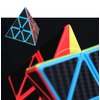 AMAZA 3X3 Pyramid Speed Cube Carbon Fiber Sticker Puzzle Cube 3X3X3 Speed Cube Triangle Magic Cube Puzzle Toy Magic Cube Puzzles