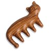 Natural Wood Wide Tooth Hair Comb Head Scalp Massage No Static Green Sandalwood Hair Pick Wooden Comb for Women Men Kids Hair Neck Hands Legs Caring Tool (Cute Cat)