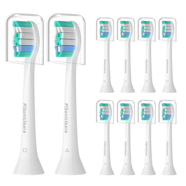 Pisonicleara Replacement Toothbrush Heads Compatible with Philips Sonicare(10 Pack), Brush Heads for Hx6920, 4100 2 Series, HX9023 Hx6240 Hx6610 Snap on Electric Tooth Brush Refill
