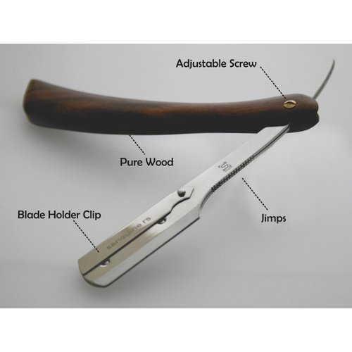 Pure Wood Shaving Razor/Cut Throat Razors/Men Razor (coolcut) + Free Blades & Pouch (wood-r5)