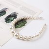 New Pearl Headbands Vintage Artificial Pearl Headbands Hair Hoop Twisted Velvet Tie Beading Wide Hairband Hair Accessories Hair Barrettes for Women Lady - 2 Packs
