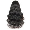 ANDRIA Long Loose Wave Lace Front Wigs Natural Black Body Wave Glueless Lace Wig Synthetuc Heat Resistant Fiber Hair Wig with Pre Plucked Natural Hairline For Black Women 24 Inch Wig