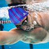 Water Gear Jazz Silicone Swim Cap - Flexible Unisex - Great for Short and Long Hair - Improve Your Performance (Blue/Purple, One Size)