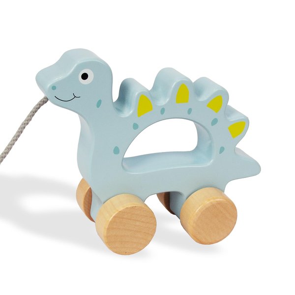 WoodenEdu Baby Toys Car,Wooden Pull Along Toddler Toy, Developmental Toy for 1 Year Old Girl Boy Birthday Gift (Dog)