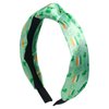 HIFANMM Green Shamrock Headbands St Patrick's Day Knotted Hair Bands for Women Girls, Green Clovers Hair Accessories, Top Knot Irish Day Parade Party Decoration Hair Hoop 1Pcs