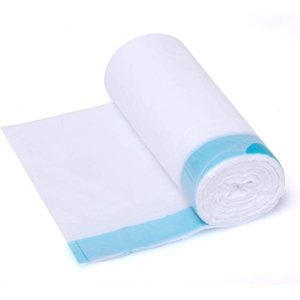 Small Drawstring Trash Bags,1.2-1.5 Gallon White Garbage Bag Home Trash Can Liners 60 Counts