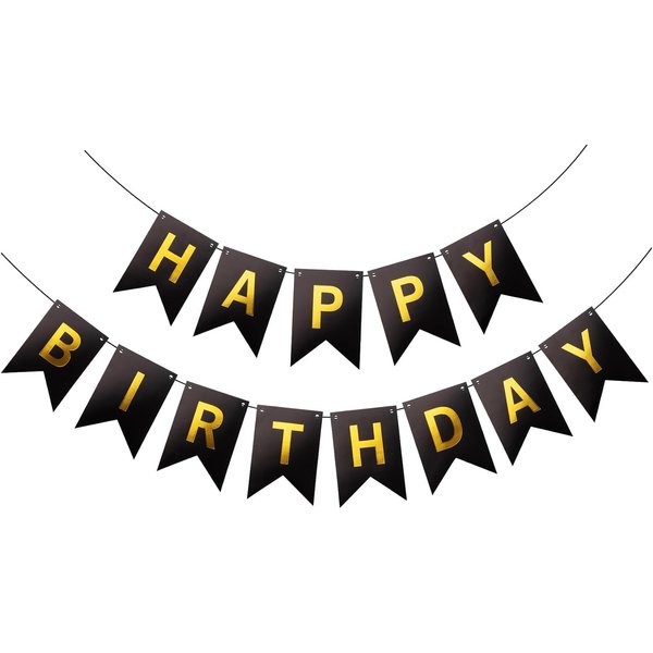 Happy Birthday Banner Sign Birthday Party Supplies Garland Decorations Hanging Decor