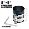 Powerbuilt Piston Ring Compressor, 2 Inch to 5 Inch Diameter, Compress Pistons, Ratcheting Lock, Release Lever, Slide into Cylinder - 648433