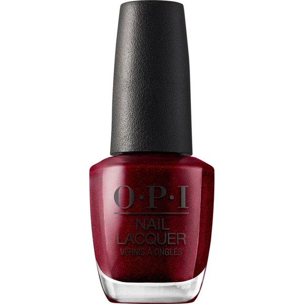 OPI Nail Lacquer I'm Not Really a Waitress | Opaque Dark Red Pearl Chip Resistant Nail Polish | Vegan, Fast Drying, Streak Free
