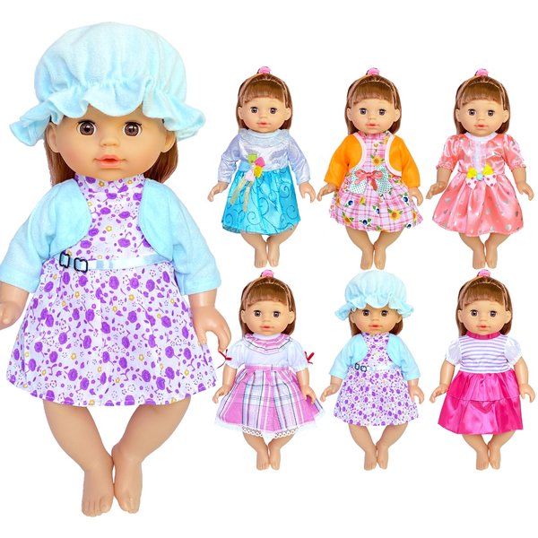 Huang Cheng Toys 6 Sets Baby Doll Clothes for 12-14 Inch Girl Doll,