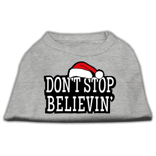 Mirage Pet Products 10-Inch Don't Stop Believin' Screenprint Shirts for Pets, Small, Grey