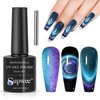 SUPWEE 9D Cat Eye Gel Nail Polish with Magnet, 10ML Cateye Nail Polish Gel Holographic Chameleon Effects Magnetic Nail Polish Soak Off UV Gel Manicure DIY at Home 003