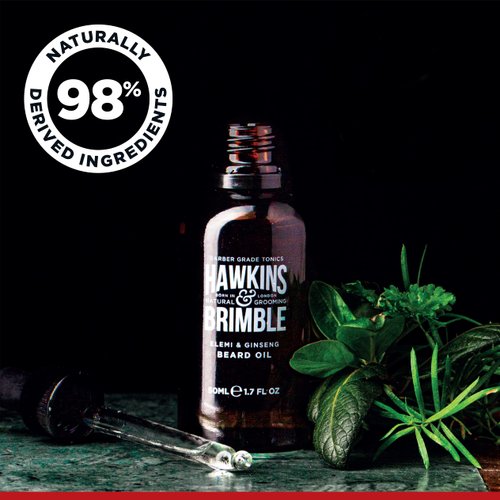 Hawkins & Brimble Beard Oil 50ml 1.69 fl oz - Quickly Absorbs, Strengthens & Supports Growth | with Acclaimed Signature Scent