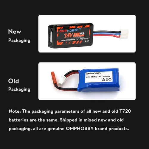 OMPHOBBY T720 RC Plane 7.4V 300mAh Battery OSHT005 Original Replacement for OMP Hobby T720 RC Airplane Accessories Spare Part