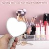 LOPURO Sparkling Rhinestone Heart Shaped Handheld Mirror, Rhinestone Handheld Heart Mirror Bling Glitter Cute Cosmetic Hand Mirror with Handle Portable Makeup Mirror for Women Girls Travel