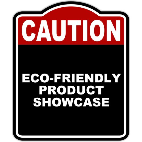 ECO-FRIENDLY PRODUCT SHOWCASE Caution Red Black Aluminum Composite Sign 8.5 x 10 inches