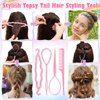 24 Colors Rubber Bands for Hair with Hair Styling Tools, 1500 Pcs Elastic Hair Bands Hair Rubber Bands with Topsy Tail Hair Tool and Hair Tie Cutter, Hair Rubber Bands for Girls Baby Toddler Women