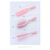 Xiaocao8 Hair Brush Set for Women and Men, 3 Pcs Plastic Hairbrush with Holder, Detangling Combs for Curly/Straight Hair (Pink)