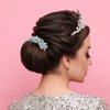Crystal Wedding Hair Comb Silver Bridal Headpiece Bride Sparkly Rhinestone Hair Side Comb Bridesmaid Pearl Hairpieces Side Combs Hair Accessories for Women (Silver)