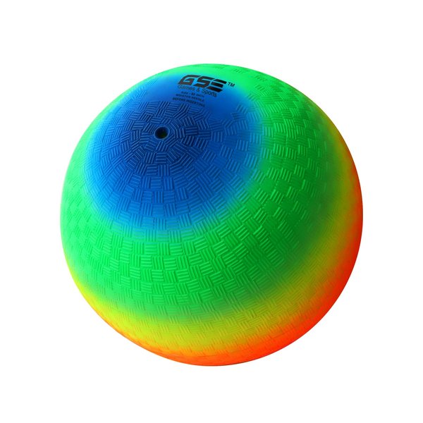 GSE Inflatable Playground Balls,Kickball, Bouncy Dodge Ball,Handball, Perfect for Kids and Adults in Ball Games, Gym, Camps, Picnic and Yoga Exercises for Indoor and Outdoor(Rainbow, 8.5-Inch)