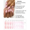 Wahrshei Semi Cured Gel Nail Strips | 20pcs Pink Pearl Shimmer Gel Nail Stickers UV | Semi Cured Gel Nail Wraps for Home Nails DIY