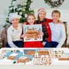 Christmas Party Favor for Kids - 30 Sheets Make a Gingerbread House DIY Craft Stickers Scenes for Xmas Holiday Activity Party Game Supplies, 15 Sets