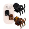 Kitsch Stylish Claw Clips for Thick & Thin Hair - Medium Hair Clips for Women & Teen Girls, 2pc (Black & Tortoise)
