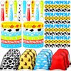 Ecally 60 Pcs Cartoon Story Party Favors Include 12 Cartoon Story Themed Silicone Stretch Wristbands 12 Silicone Key Chains 12 Drawstring Bags 24 Slap Bracelets for Birthday Party Decor