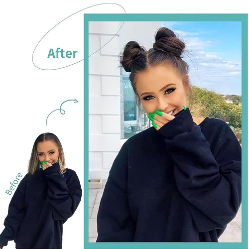 AUOCATTAIL 2PCS Mini Claw Clip in Messy Space Buns Hair Piece Extensions Synthetic Donut Updo Hair Accessory Cat Ears Fake Hair Bun for Women Girls