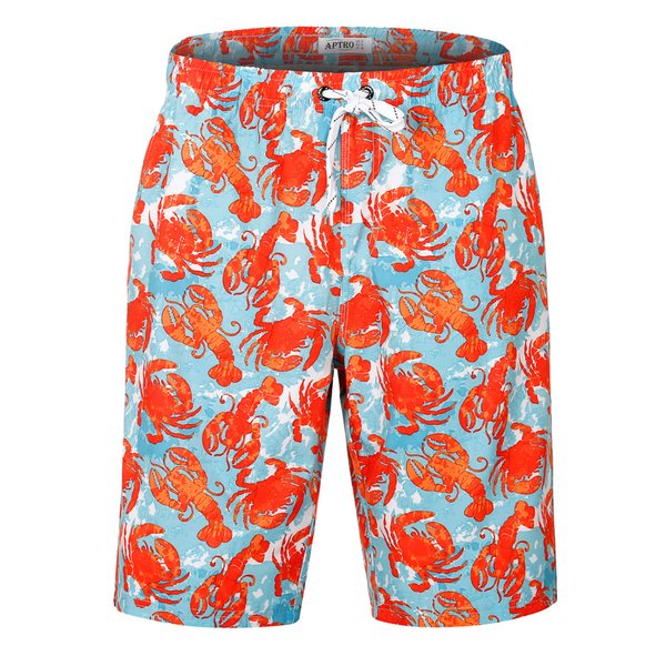 APTRO Men's Swim Trunks 9" Quick Dry Bathing Suit Big & Tall Beach Swimsuits #HW016 Crab 3X