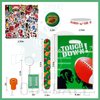 emzrivo Football Party Favors 244 Pcs Football Birthday Party Decorations With Goodie Bags Wristbands Stickers Keychains Stamps Slap Bracelets Badges for Football Party Supplies (Football)