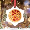 Madcolitote Vegan Pizza Christmas Tree Ornaments Funny Food Pizza Christmas Ornaments 2024 Gifts for Women Friends Xmas Tree Pendant Home Birthday Party Decoration 3 Inch