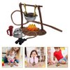 TOYANDONA 1 Set Dollhouse Stove Kitchen Furniture Miniature Hanging Stove Tea Kettle, Fairy Garden Camping Accessories Pretend Play Toys Bonfire Figurine Micro Landscape