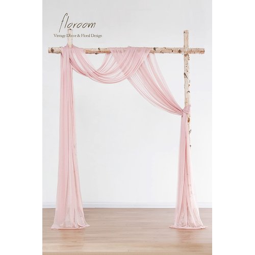 Floroom Wedding Arch Draping Fabric 2 Panels 20Ft Dusty Rose Chiffon Fabric Drapes Arbor Drapery Wedding Ceremony Reception Swag Decorations