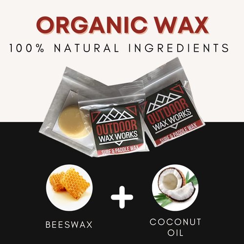 Outdoor Wax Works Eco-Friendly Surf Board Wax - Organic Beeswax Surfer Grip Accessories for Skimboard, Bodyboard, Paddle, Longboard Basecoat; Natural in Cold, Cool, Warm, Tropical Waters (3-Pack)