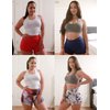BUBBLELIME 2.5"/4" Stretch Yoga Shorts for Women Tummy Control - 2.5" Side Pockets_ARABESCATO X-Small (2.5" Inseam)