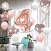 GLZLMM 4th Birthday Balloon 4th Birthday Decorations Rose Gold 4 Balloons Happy 4th Birthday Party Supplies Number 4 Foil Mylar Balloons Latex Balloon for Girls,Boys,Women,Men