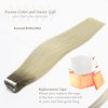Lacerhair Natural Hair Remy Tape in Human Hair Extensions Dip Dyed #8G/60A Light Ash Brown to Light Platinum Blond Seamless PU Skin Weft 100% Real Virgin Invisible Hair Double Side 50g 20pcs 16 inch