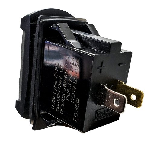 OZ-USA Power Bus Bar Plug Harness Dual USB Port QC 3.0 USB-C PD with Voltmeter Compatible with Polaris RZR Pro Ranger Crew XP 2018-2023