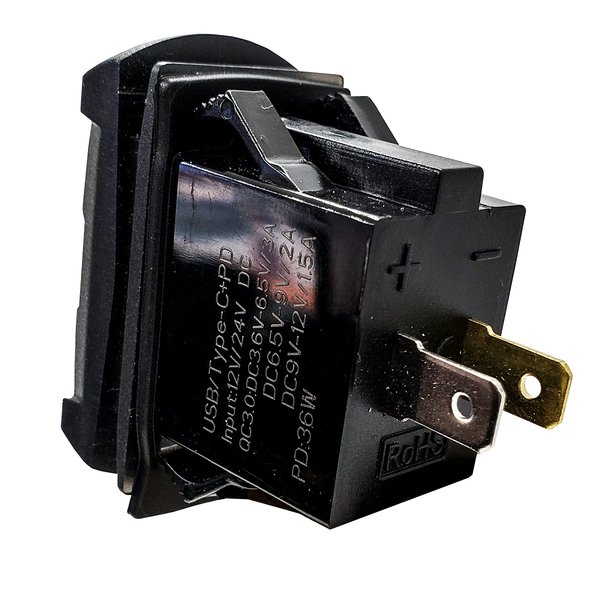 OZ-USA Power Bus Bar Plug Harness Dual USB Port QC 3.0 USB-C PD with Voltmeter Compatible with Polaris RZR Pro Ranger Crew XP 2018-2023