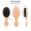 Hair Brush Mini Boar Bristle Hairbrush for Thick Curly Thin Long Short Wet or Dry Hair Detangle Massage Add Shine, Pocket Travel Small Paddle Hair Brush for Men Women Kids
