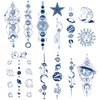 Semi Permanent Planet Temporary Tattoos, 6-Sheet 2 Weeks Long Last Waterproof Moon Star Sun Tattoos, 100% Plant-Based Ink Infinity Realistic Tattoos Sticker