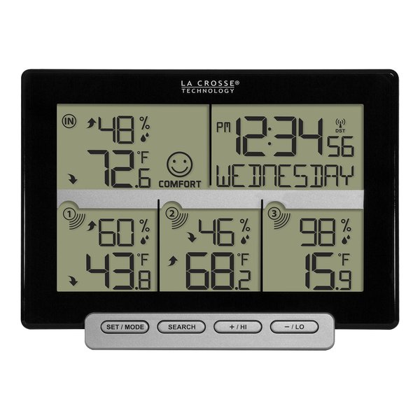 La Crosse Technology 308-1412-3TX-INT Wireless Weather Station (Including 3 Sensors) , Black